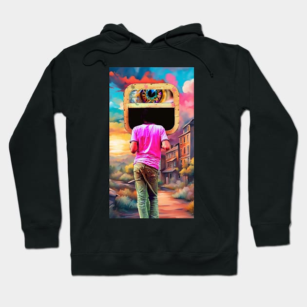 window man pink Hoodie by Pandapotan